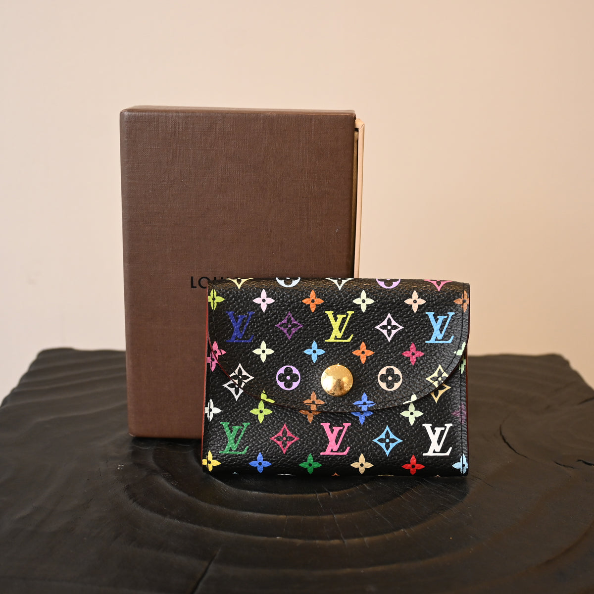 Louis Vuitton x Takashi Murakami Black Multicolor Cardholder
