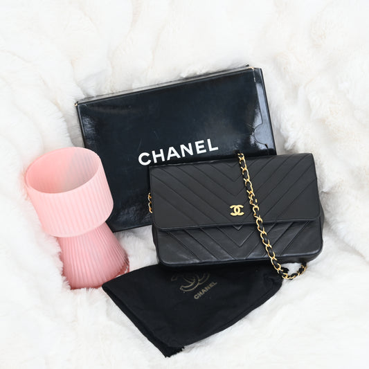 Chanel Chevron Flap Chain Shoulder Bag