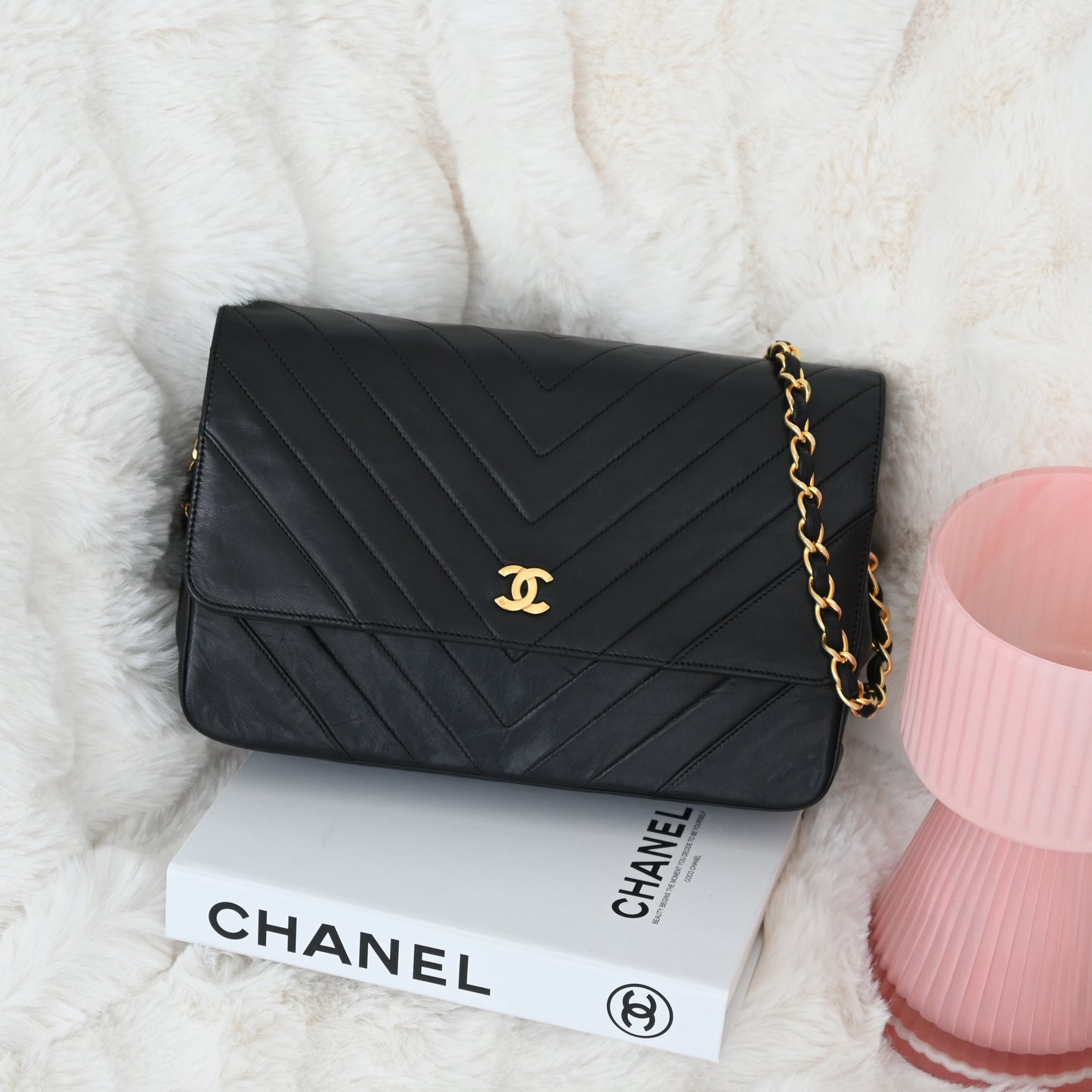 Chanel Chevron Flap Chain Shoulder Bag