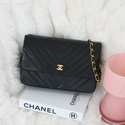 Chanel Chevron Flap Chain Shoulder Bag