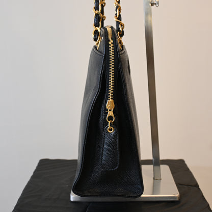 Chanel Logo Caviar Skin Mini Chain Tote - Leluxe Vintage Sdn. Bhd.