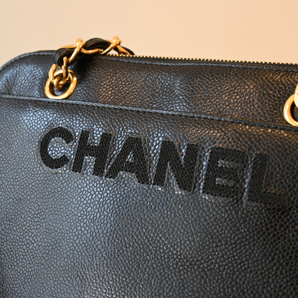 Chanel Logo Caviar Skin Mini Chain Tote - Leluxe Vintage Sdn. Bhd.