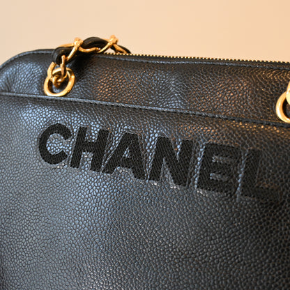 Chanel Logo Caviar Skin Mini Chain Tote - Leluxe Vintage Sdn. Bhd.