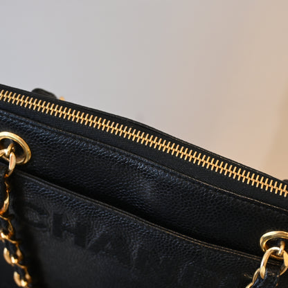 Chanel Logo Caviar Skin Mini Chain Tote - Leluxe Vintage Sdn. Bhd.