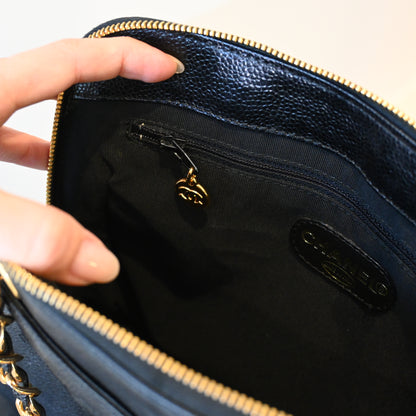 Chanel Logo Caviar Skin Mini Chain Tote - Leluxe Vintage Sdn. Bhd.