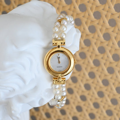 Mikimoto Double Pearl Bracelet Watch