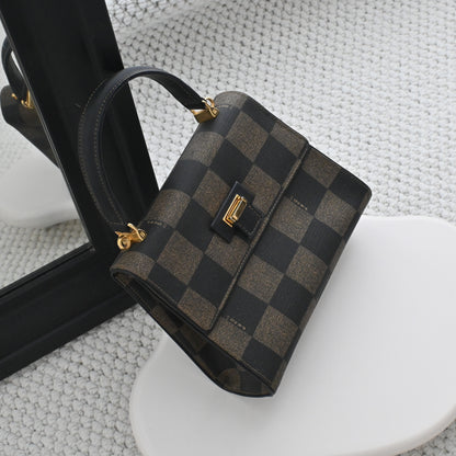 Fendi Pequin Checkered Mini Kelly Bag