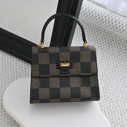 Fendi Pequin Checkered Mini Kelly Bag