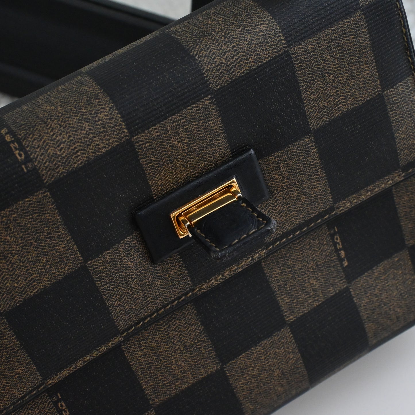 Fendi Pequin Checkered Mini Kelly Bag