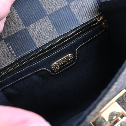 Fendi Pequin Checkered Mini Kelly Bag