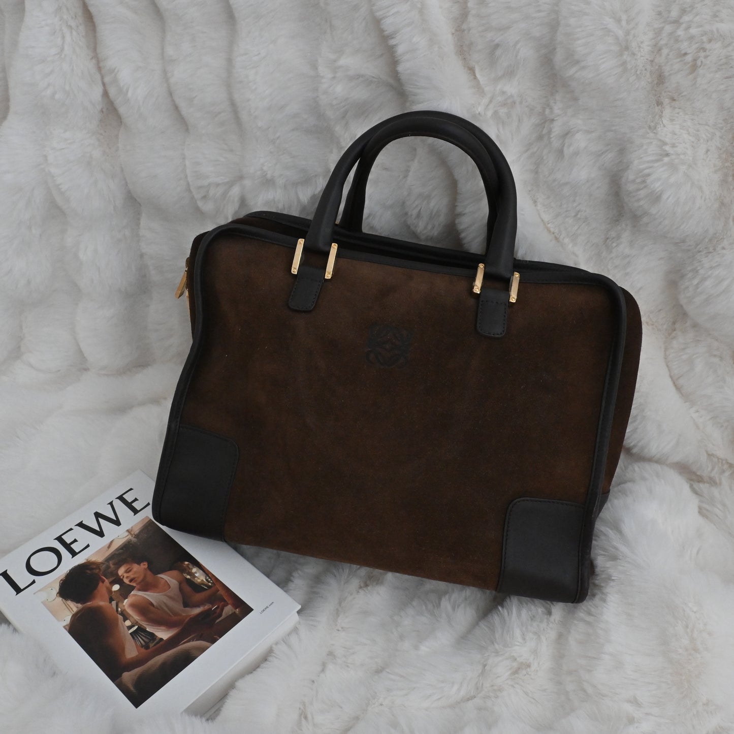 Loewe Amazona 32 in Brown Suede