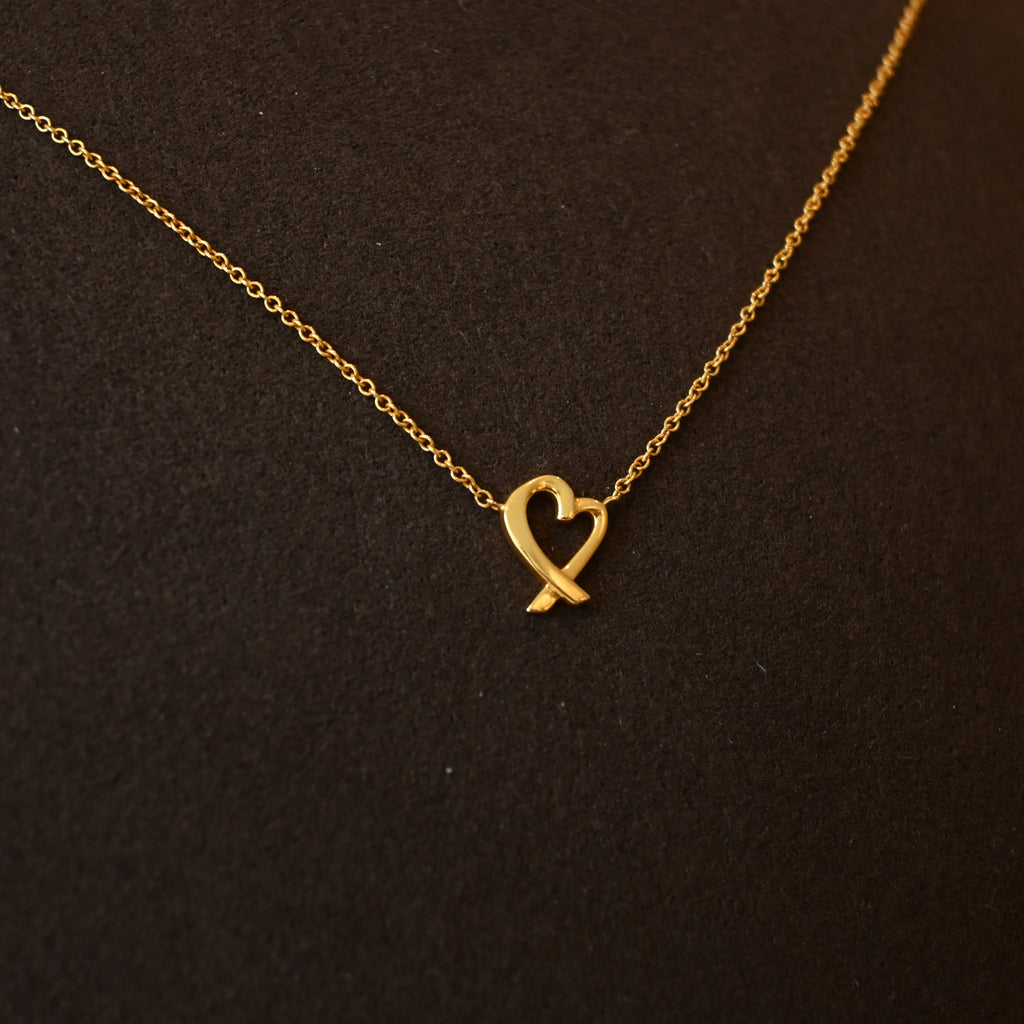 Tiffany & Co. Paloma Picasso Loving Heart Necklace 18K YG