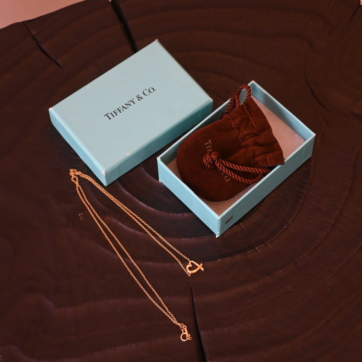 Tiffany & Co. Paloma Picasso Loving Heart Necklace 18K YG