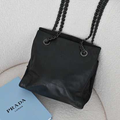 Prada Nappa and Tessuto Catena Tote