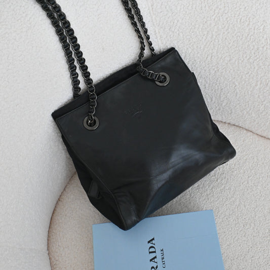 Prada Nappa and Tessuto Catena Tote