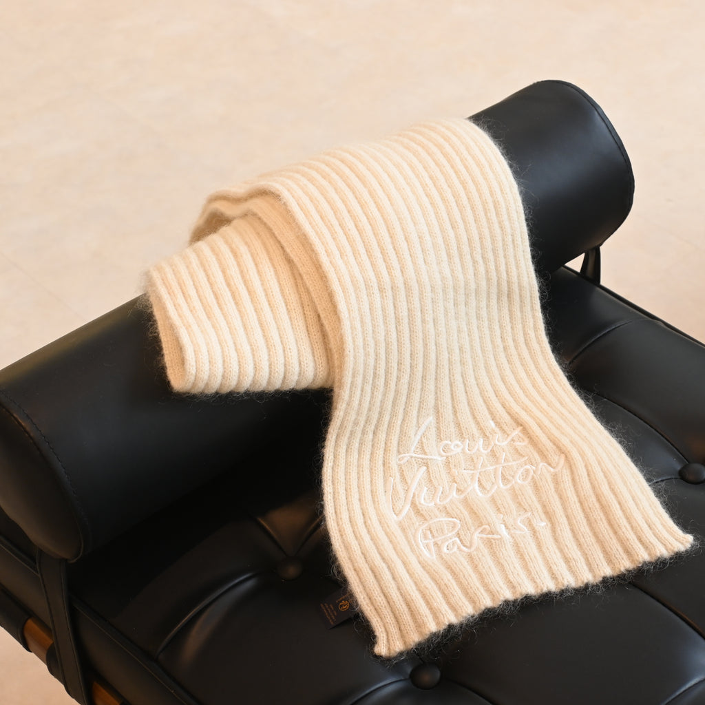 Louis Vuitton LV Script Scarf Mohair x Wool x Nylon