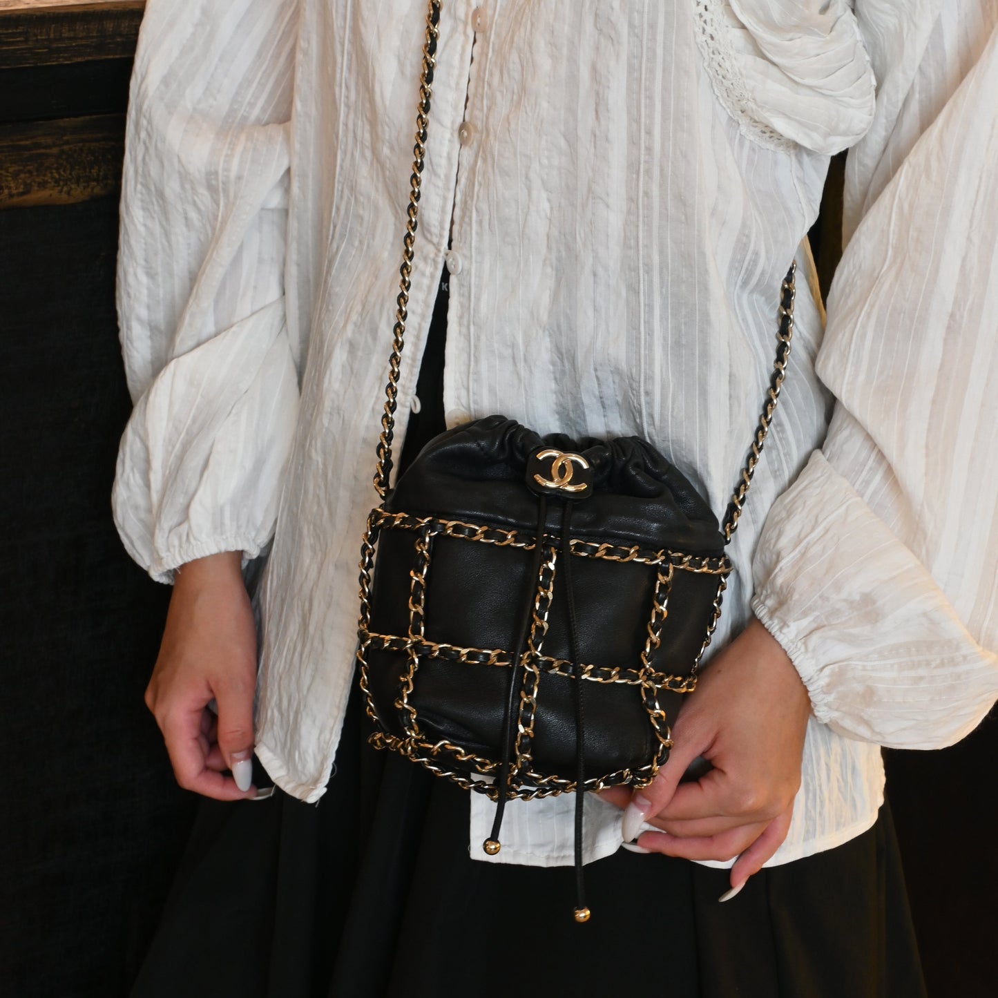 Chanel Drawstring Chain Bucket Bag - Leluxe Vintage Sdn. Bhd.