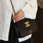 Chanel Big CC Logo Envelope Chain Bag - Leluxe Vintage Sdn. Bhd.
