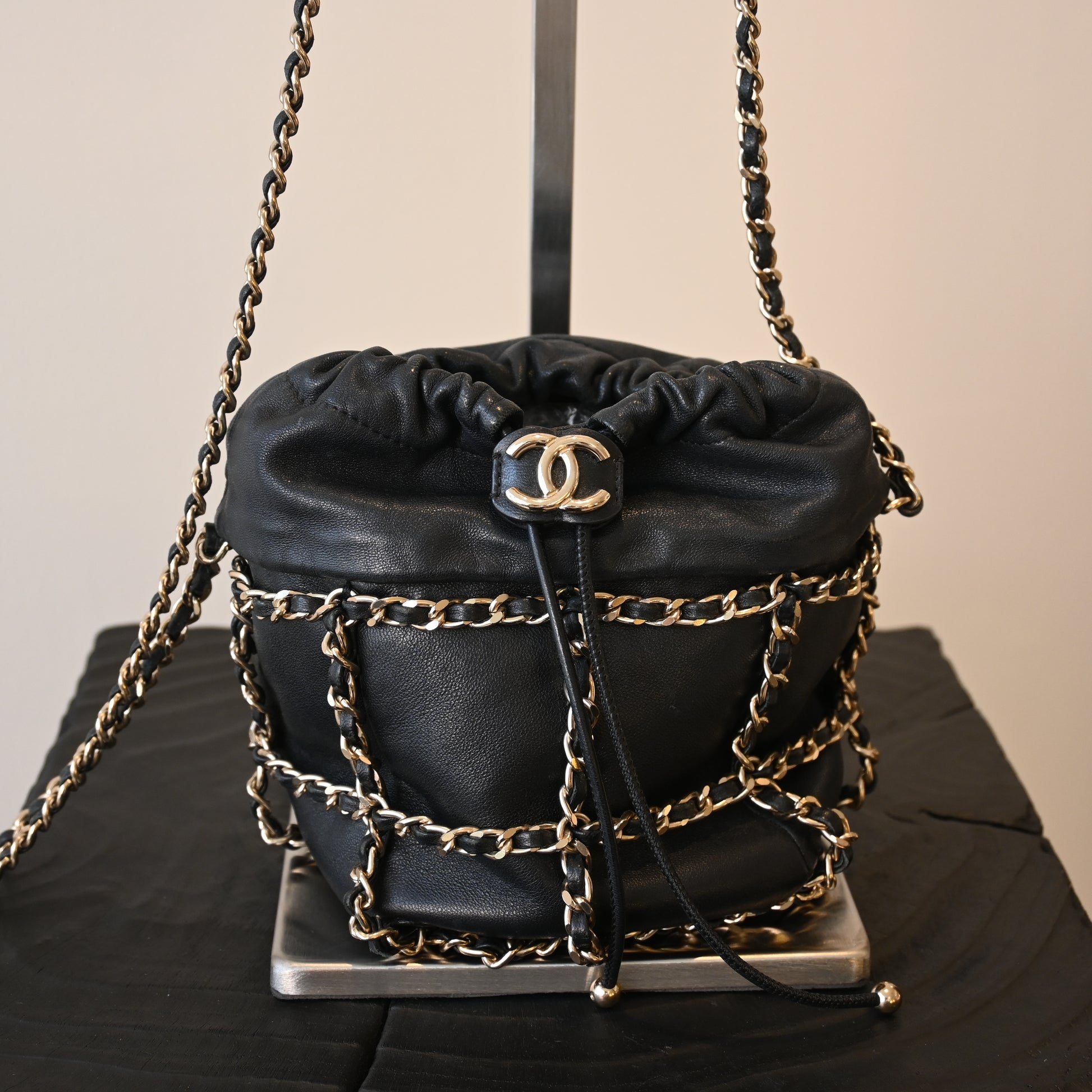 Chanel Drawstring Chain Bucket Bag - Leluxe Vintage Sdn. Bhd.