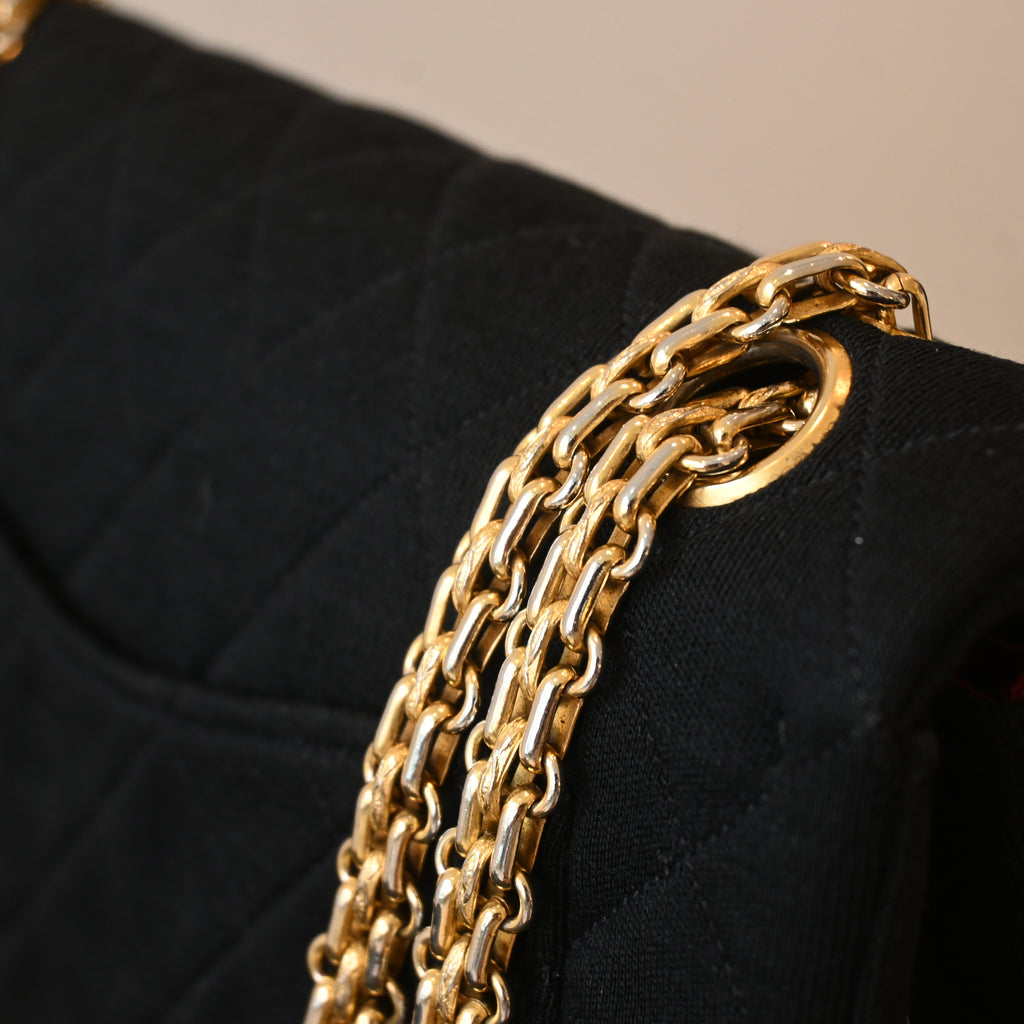 Chanel Matelasse Cotton Double Flap Double Chain