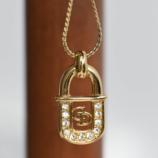 Christian Dior CD Lock Pendant Necklace