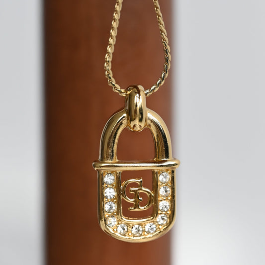 Christian Dior CD Lock Pendant Necklace