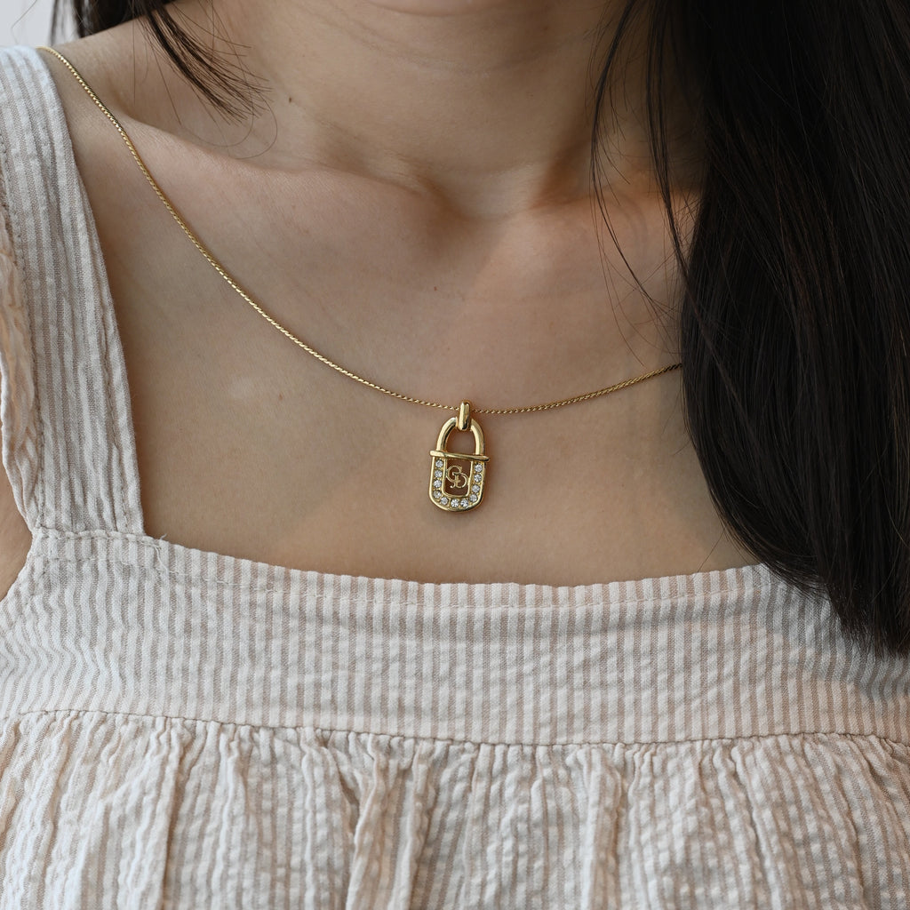 Christian Dior CD Lock Pendant Necklace