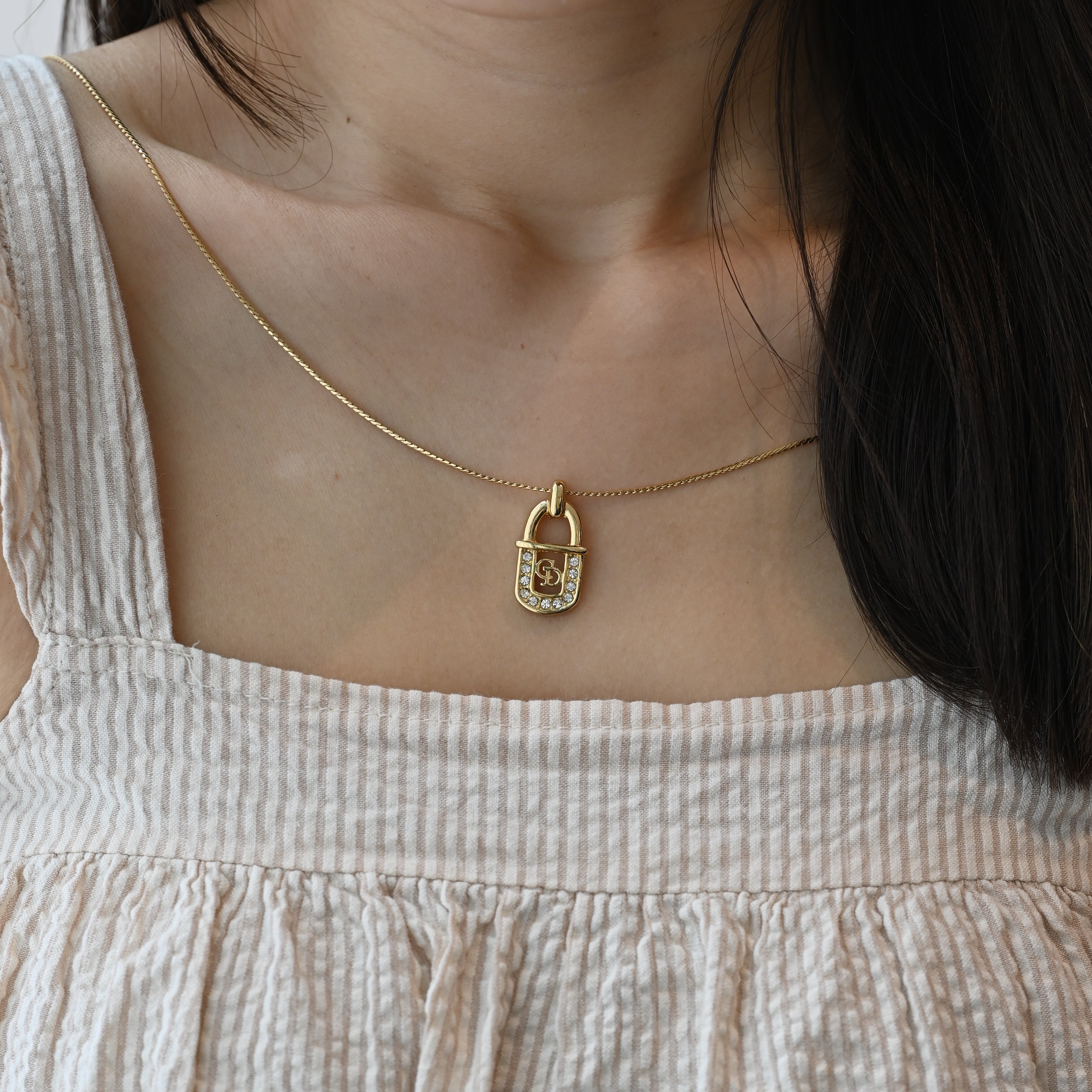 Christian Dior CD Lock Pendant Necklace
