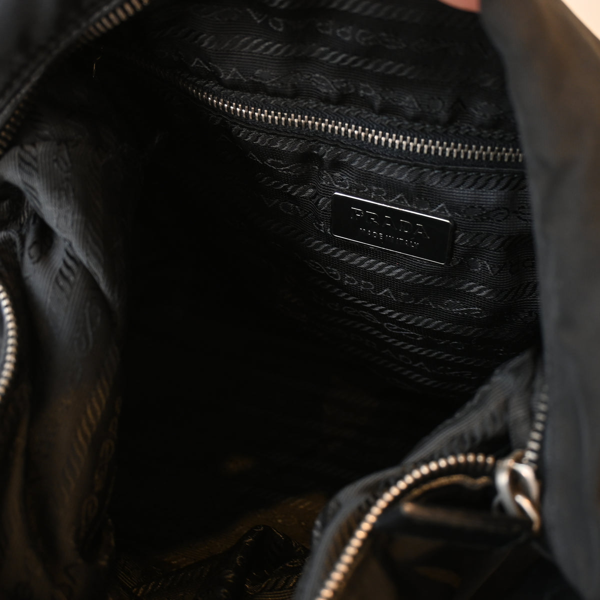 Prada Tessuto Nylon Big Hobo Bag with Braided Strap