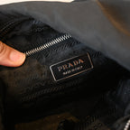 Prada Tessuto Nylon Big Hobo Bag with Braided Strap