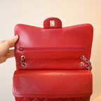 Chanel Red Caviar Quilted Classic Double Flap Jumbo Bag SHW