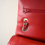 Chanel Red Caviar Quilted Classic Double Flap Jumbo Bag SHW