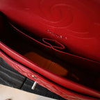 Chanel Red Caviar Quilted Classic Double Flap Jumbo Bag SHW