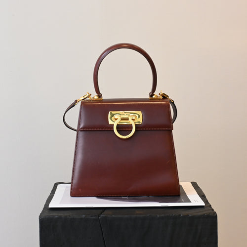 Salvatore Ferragamo Gancini Small Kelly Bordeaux - Leluxe Vintage Sdn. Bhd.