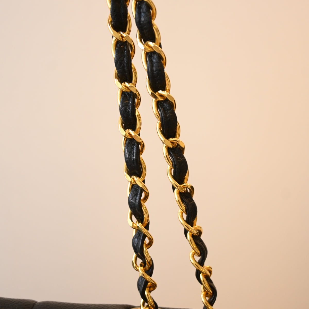 Chanel Black Caviar Vertical Mademoiselle Bag with 24K Gold Plated Hardware