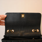 Chanel Black Caviar Vertical Mademoiselle Bag with 24K Gold Plated Hardware