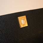 Chanel Black Caviar Vertical Mademoiselle Bag with 24K Gold Plated Hardware