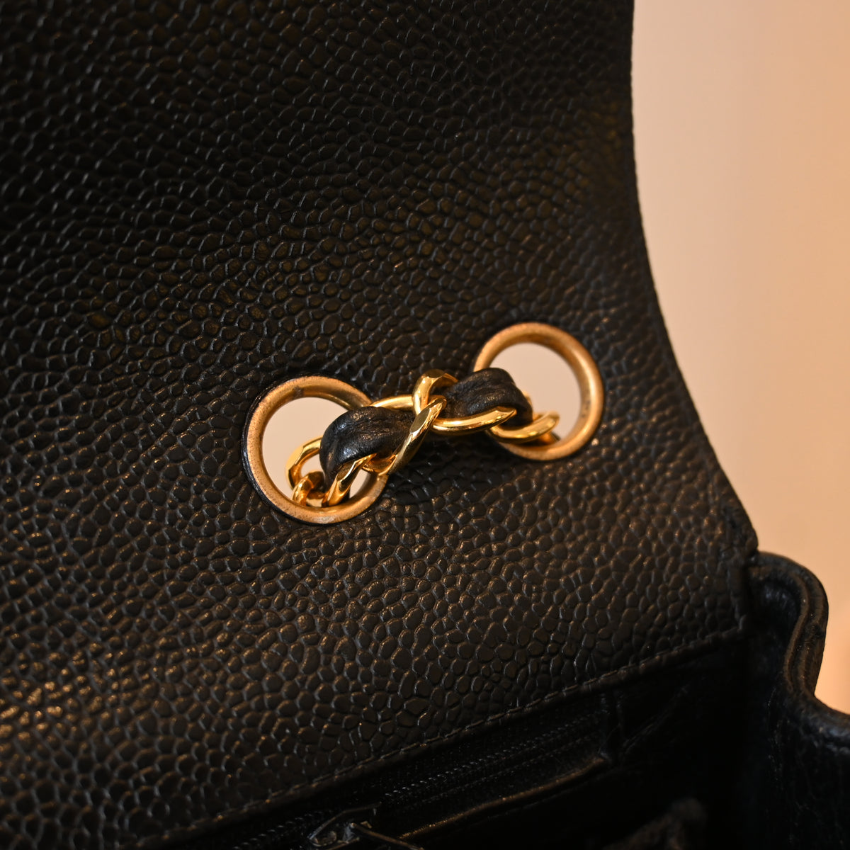 Chanel Black Caviar Vertical Mademoiselle Bag with 24K Gold Plated Hardware