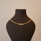 Christian Dior Cuban Link CD Necklace with Rhinestones