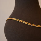 Christian Dior Cuban Link CD Necklace with Rhinestones