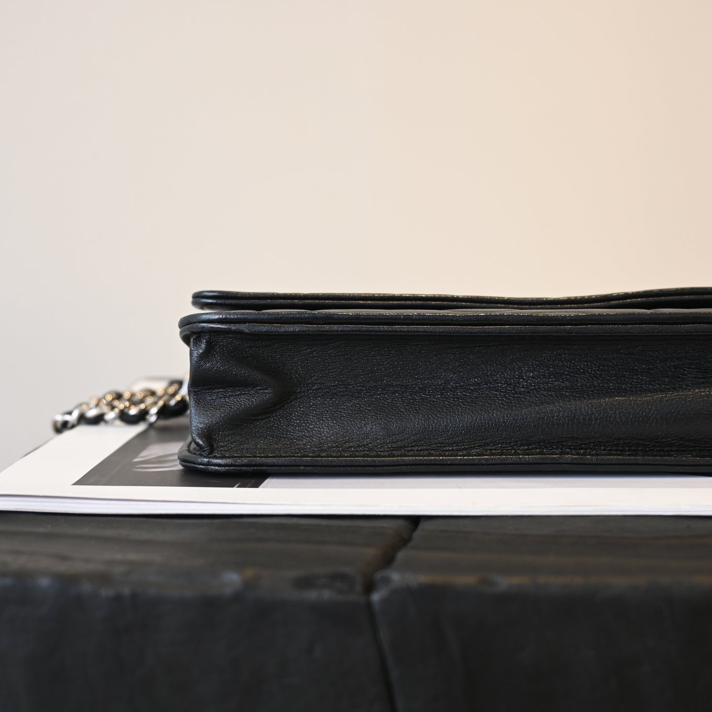 Chanel Camellia Embossed WOC Lambskin