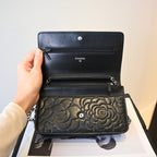 Chanel Camellia Embossed WOC Lambskin - Leluxe Vintage Sdn. Bhd.
