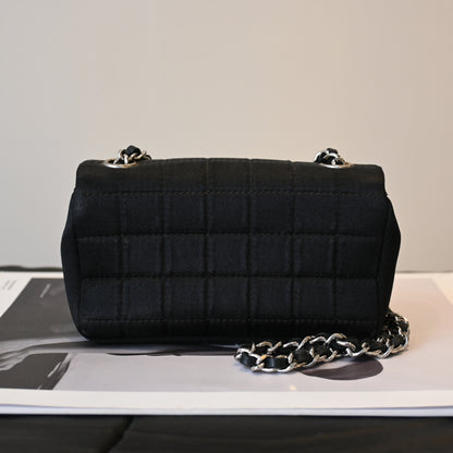 Chanel Satin Mini Lipstick & Mirror Micro Chocolate Bar Bag