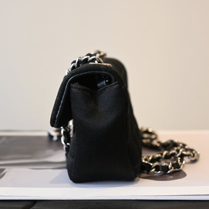 Chanel Satin Mini Lipstick & Mirror Micro Chocolate Bar Bag