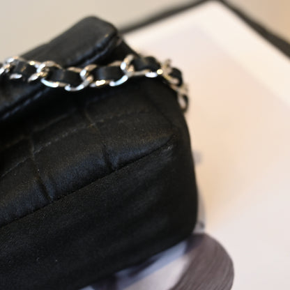 Chanel Satin Mini Lipstick & Mirror Micro Chocolate Bar Bag