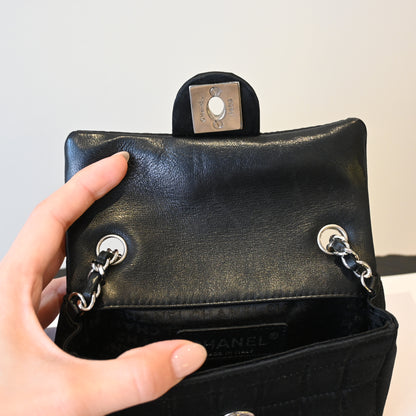 Chanel Satin Mini Lipstick & Mirror Micro Chocolate Bar Bag