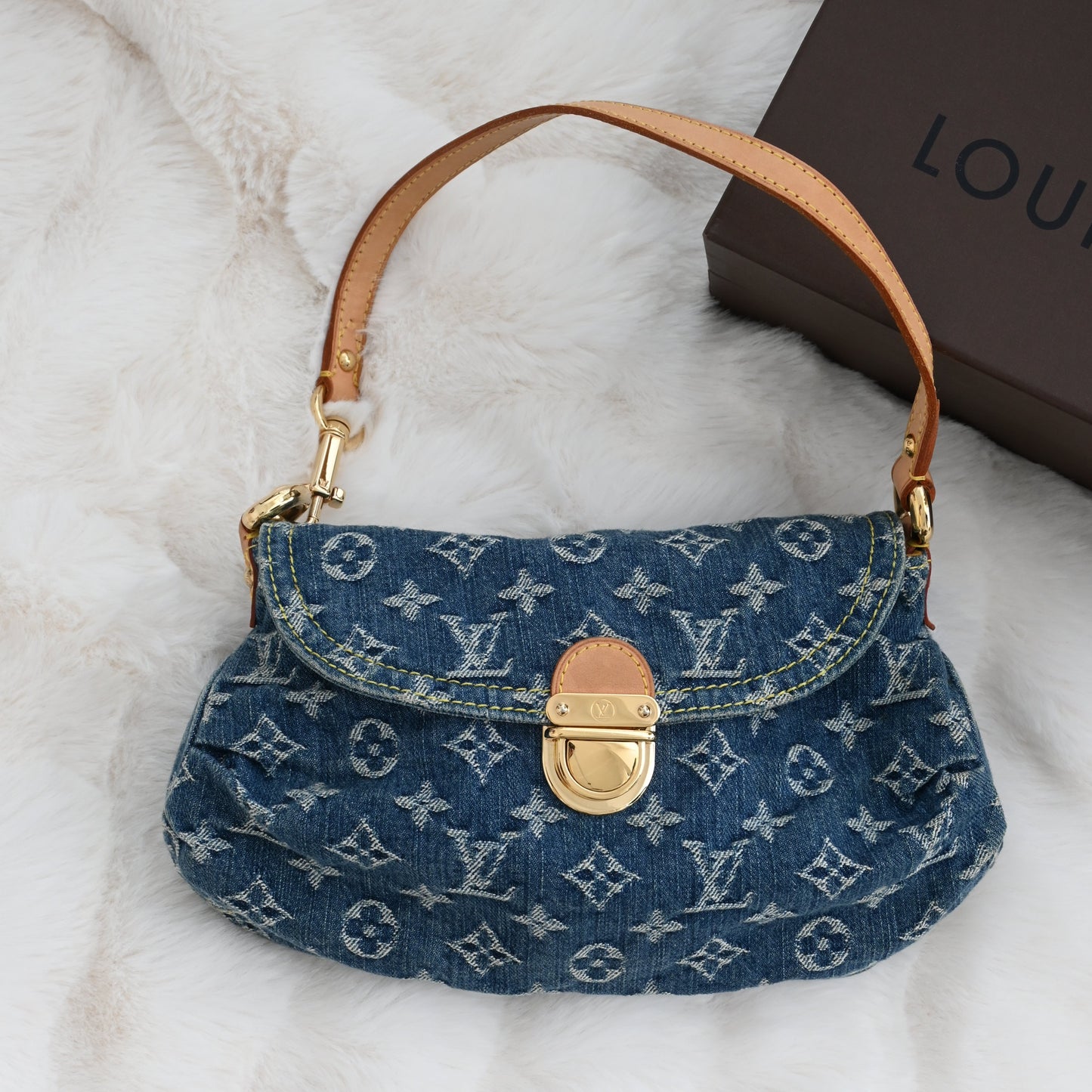 Louis Vuitton Mini Pleaty Denim Shoulder Bag