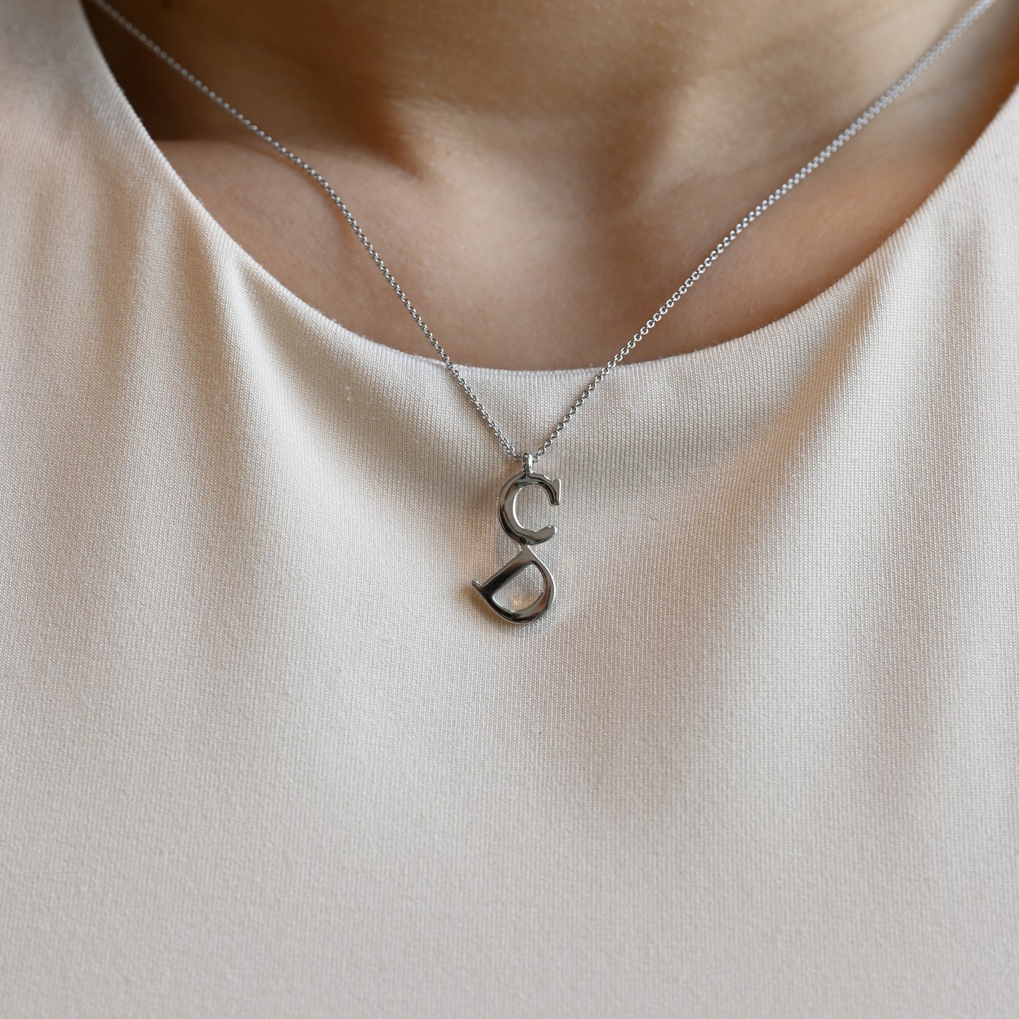 Dior CD logo Silver Necklace