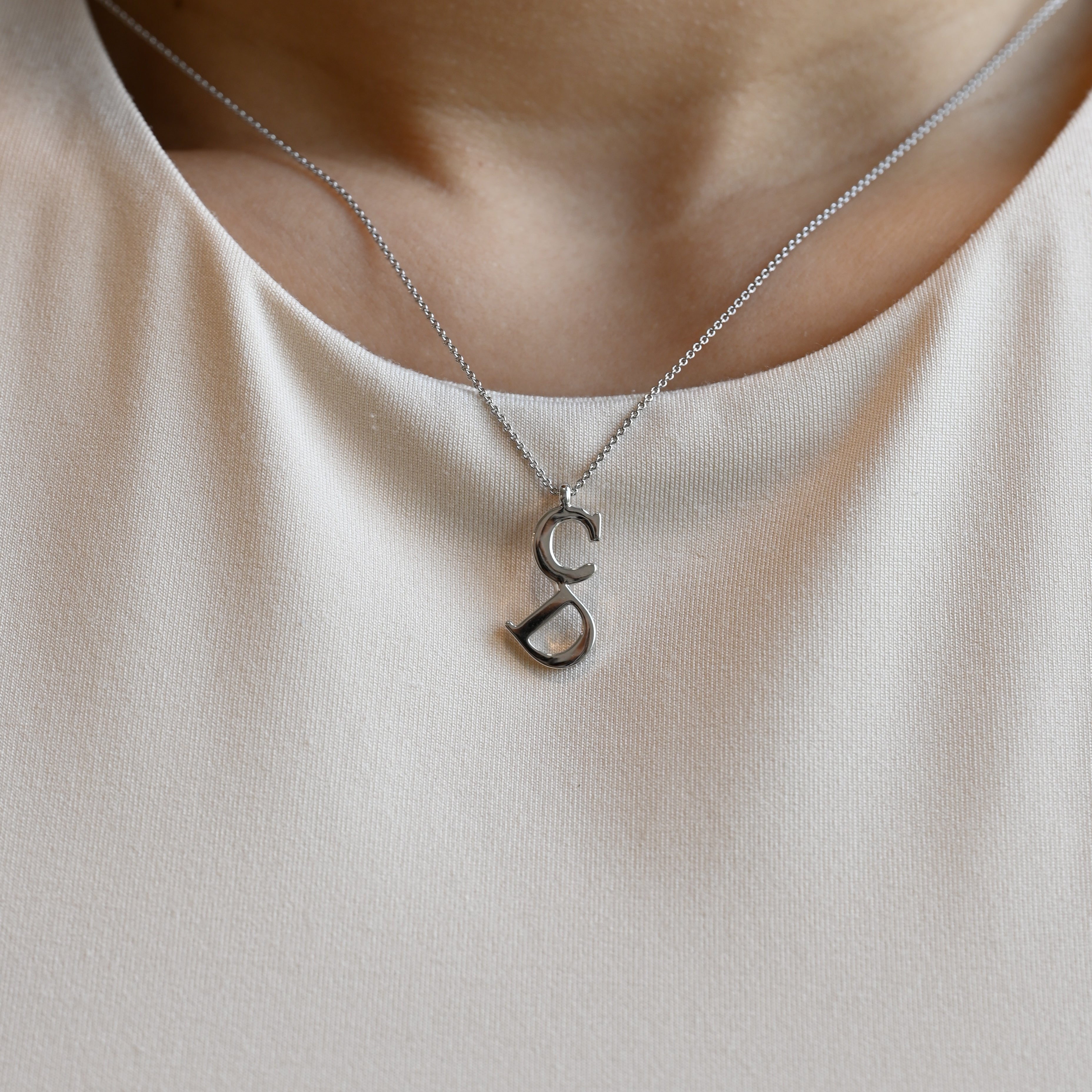 Dior CD logo Silver Necklace - Leluxe Vintage Sdn. Bhd.