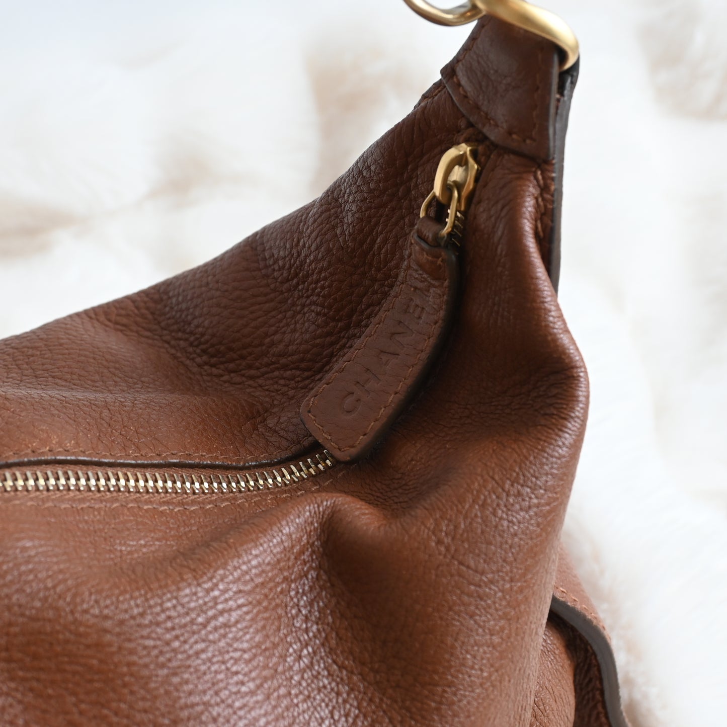 Chanel CC Hobo Brown Grained Calfskin